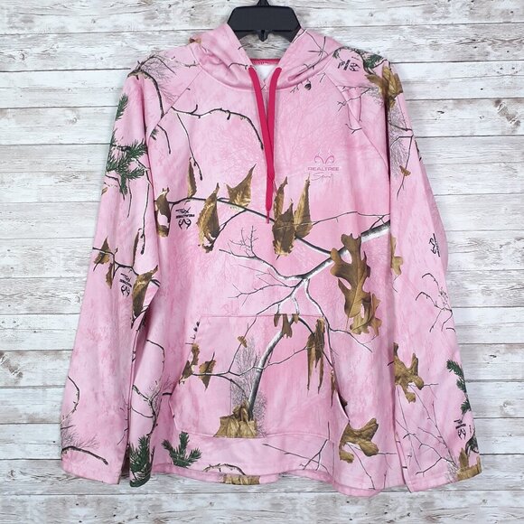 Realtree Tops - Realtree Sport Womens Camo Hoodie XL 16-18 Pink Pullover Sweatshirt 334A